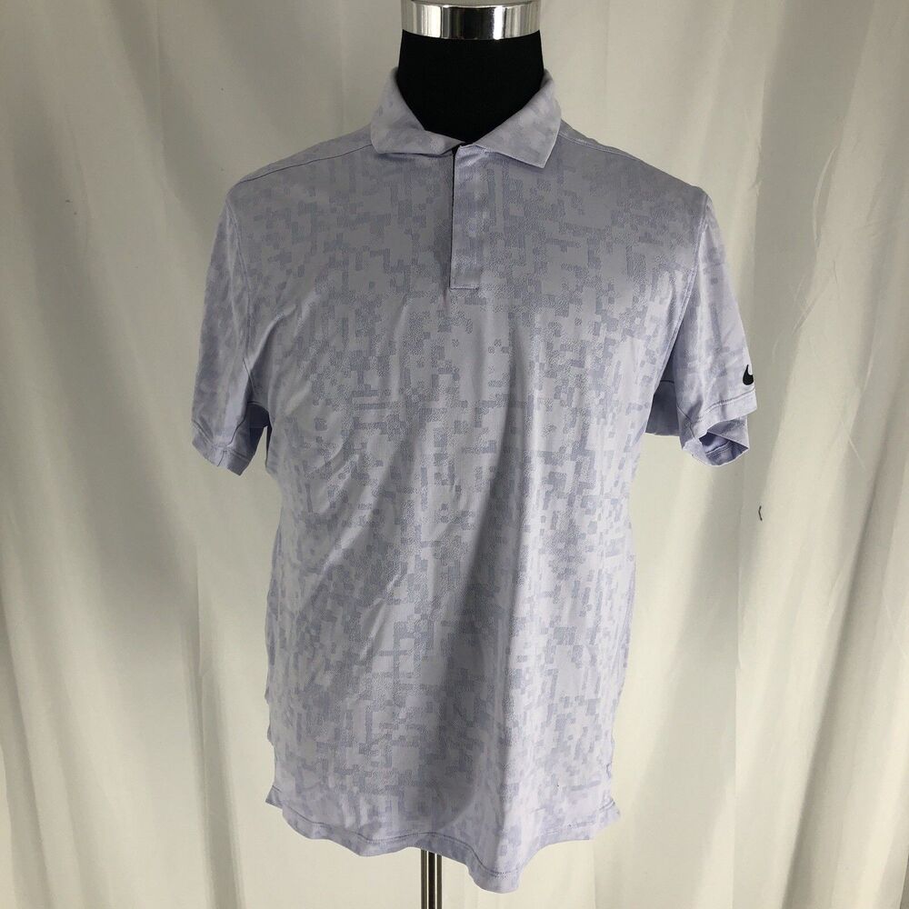 Nike Tiger Woods Collection Dri Fit Polo Men's Size Medium Lavender Short Sleeve